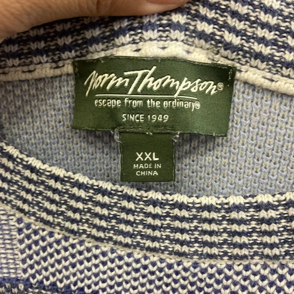 Norm Thompson Colorful patchwork Crewneck Sweater XXL Preppy Academia Grandpa #7